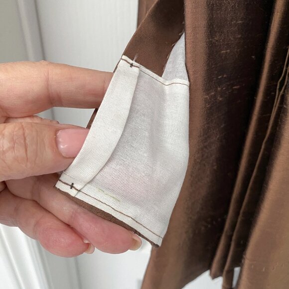 (Set of x2) JC Penney - Chocolate 100% Silk Drapes - Picture 4 of 6